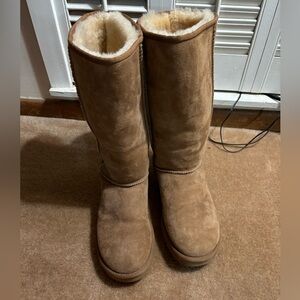 TALL FLEECE LINED BROWN UGG BOOTS SIZE 10